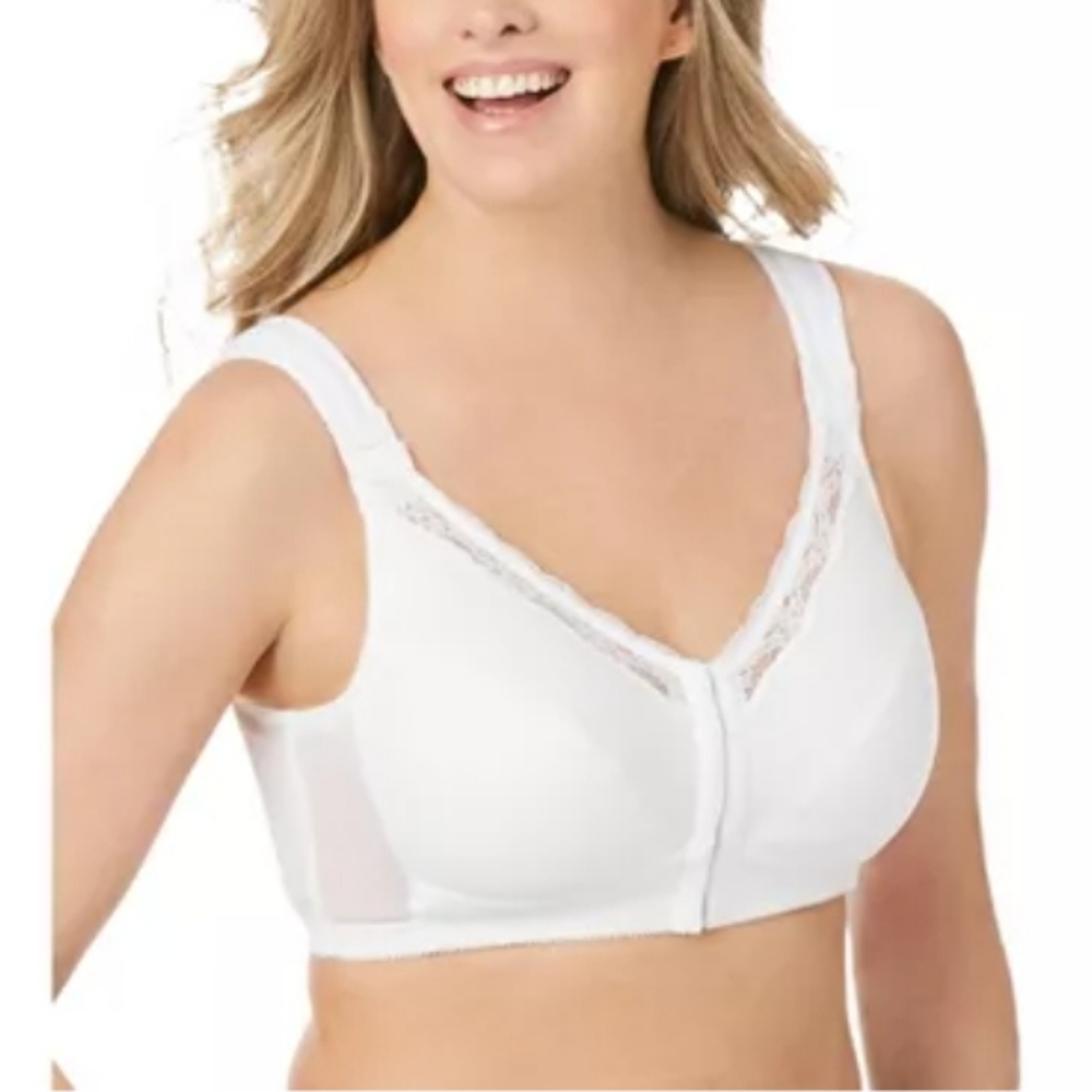 🥥48DDD ComfortChoice White Lace Trim Bralette